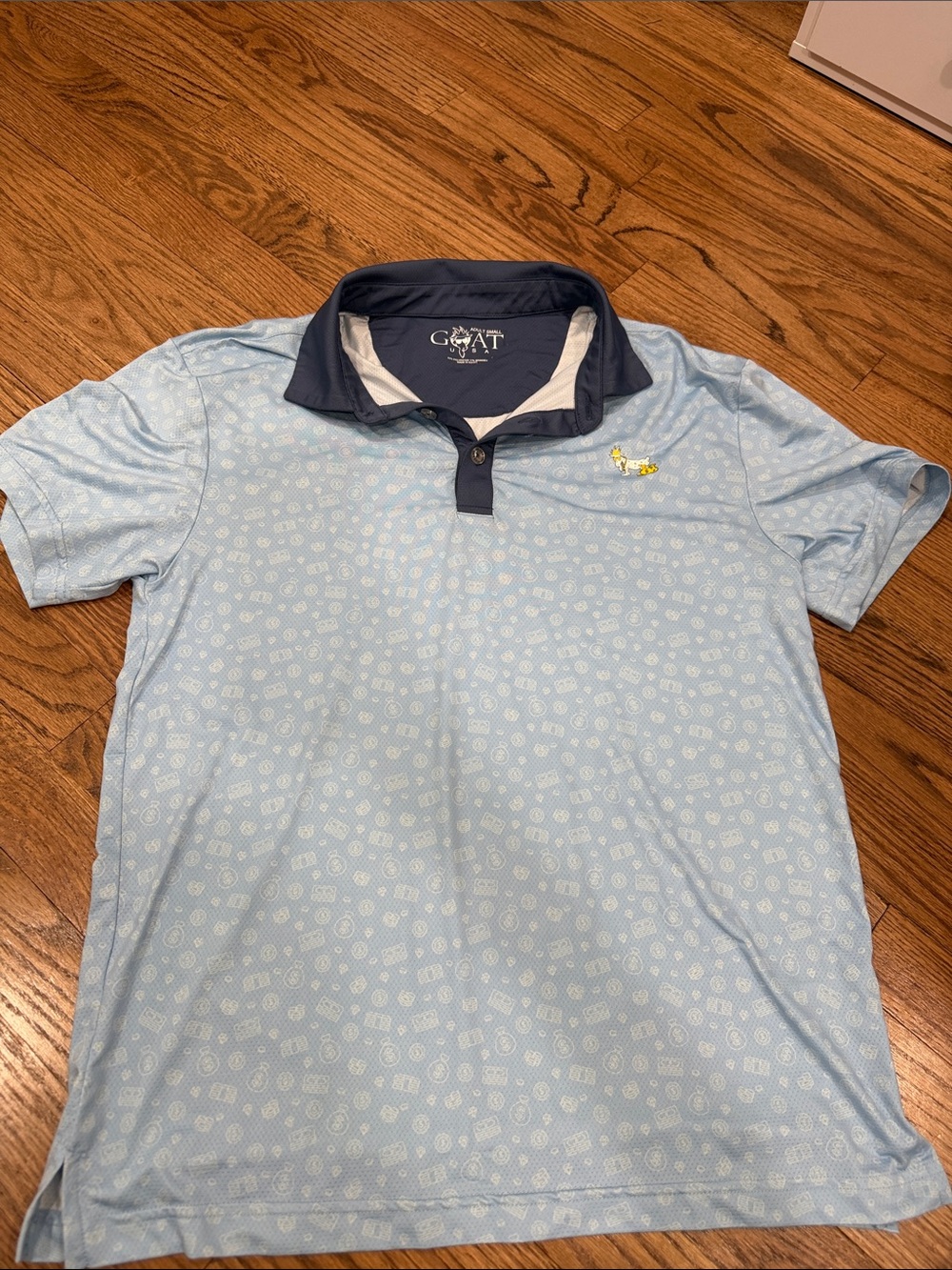 GOAT USA Men's Light Blue Polo Shirt Cash Money Size Small